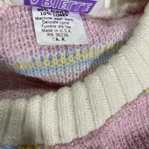 Vintage 80s Pastel Girls Duck Sweater - Picture 3 of 4